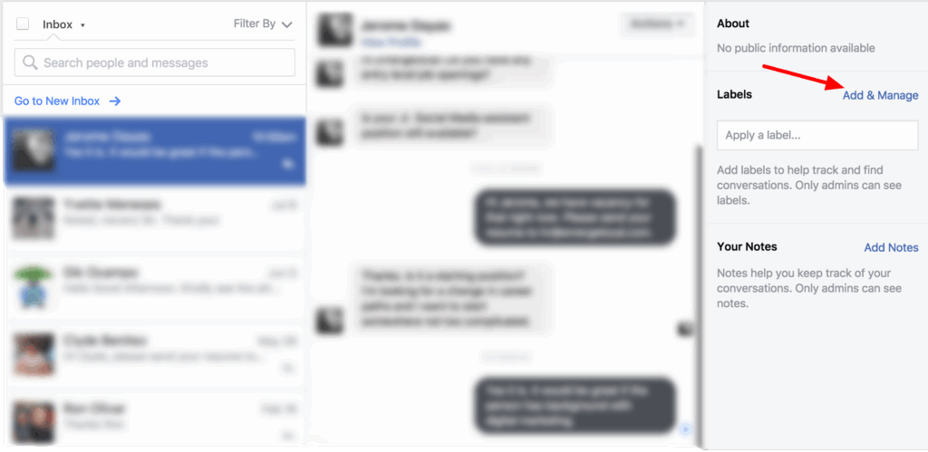 add & manage facebook labels