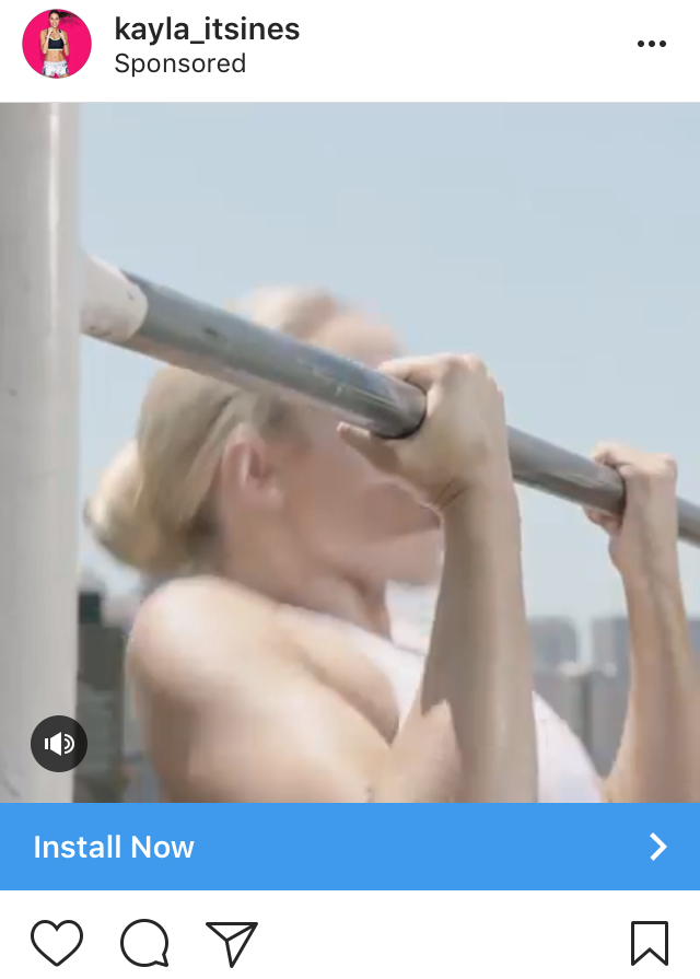 kayla itsines instagram ad
